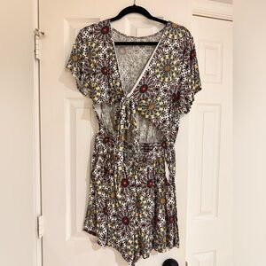 Ann Taylor tie front romper